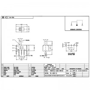 interruptor de deslizamiento SS12D07 para electrodomésticos pequeños, 2-velocidad soltera-Fila 3-alfiler horizontal, banda vertical