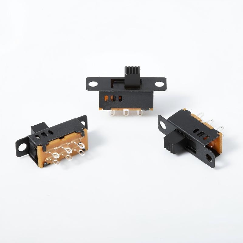 interruptor deslizante SS23D32 doble-fila tres-posición 2P3T vertical seis-pin bipolar tres-posición