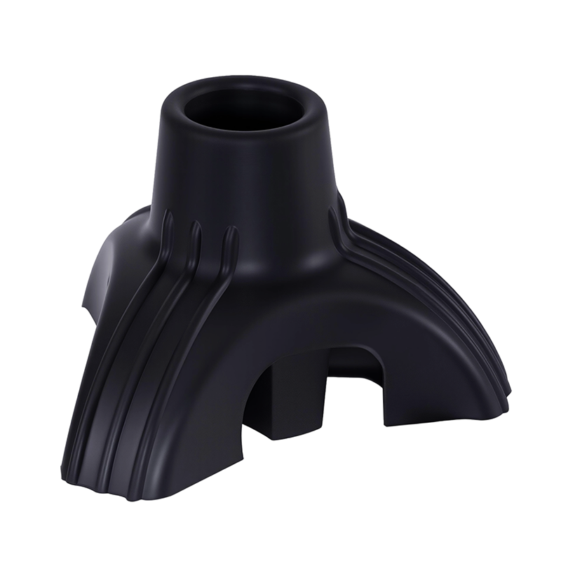 Pie de bastón de goma de tres puntas